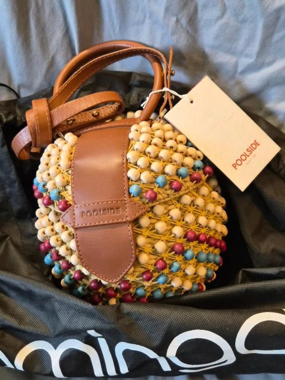 Poolside Shekere Small Beaded Basket Purse